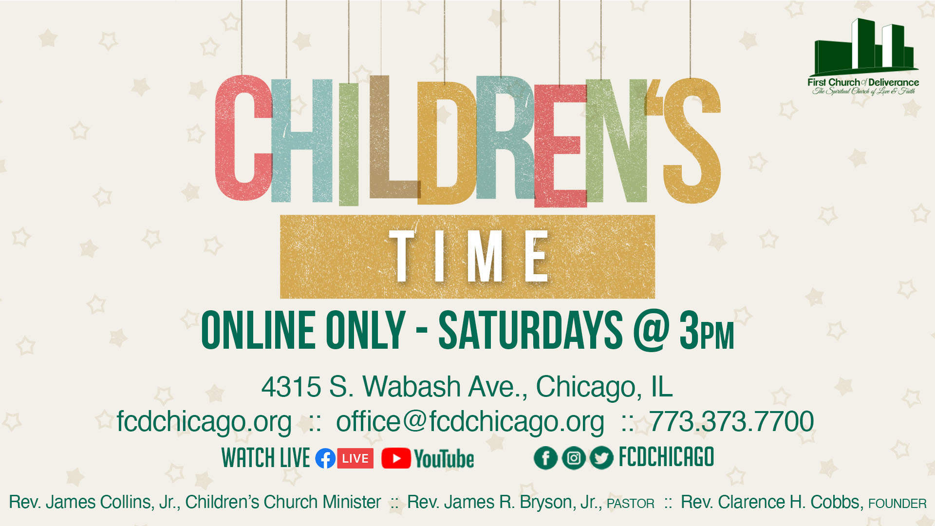 children's time first church of deliverance