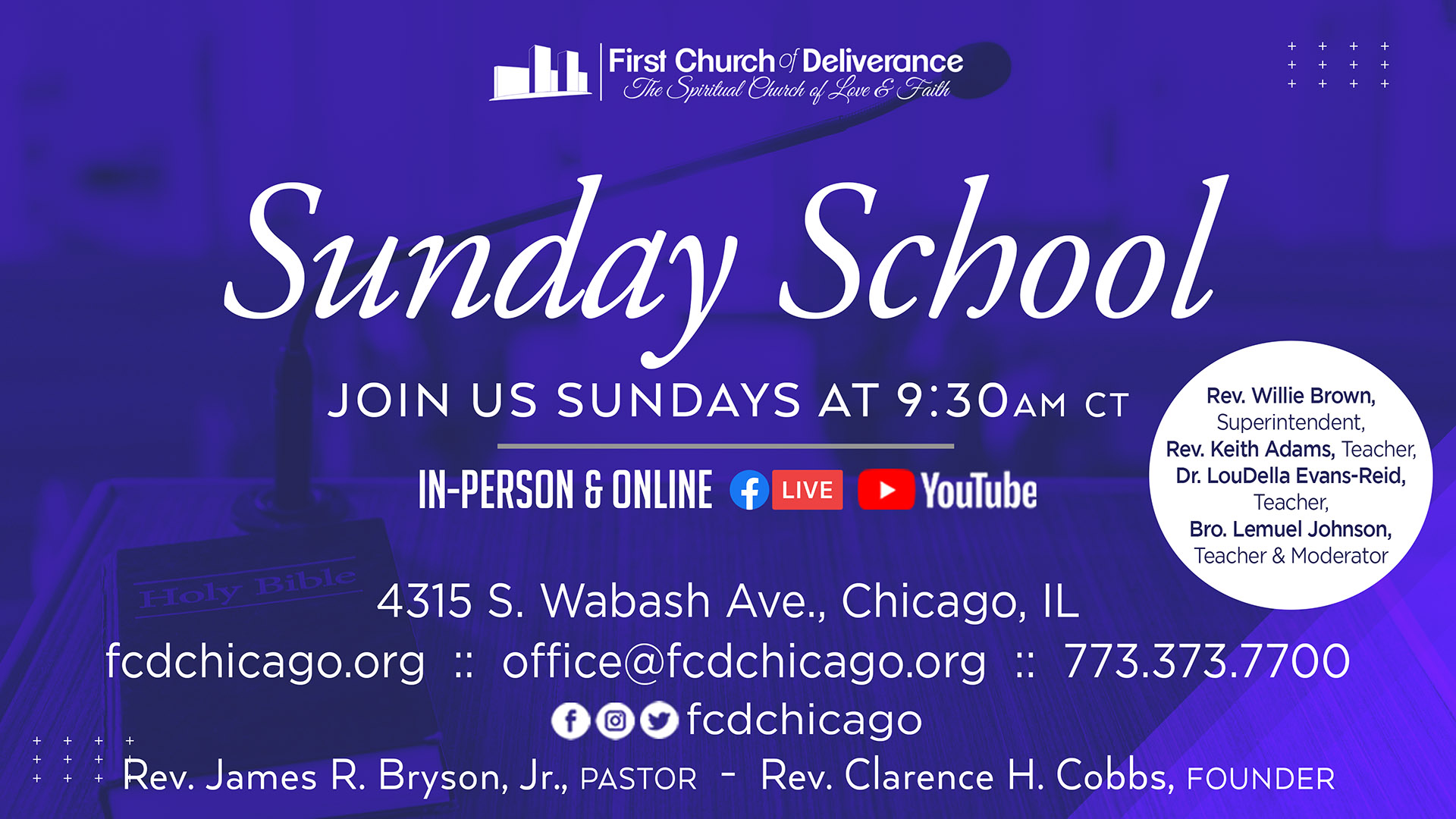 first church of deliverance sunday school